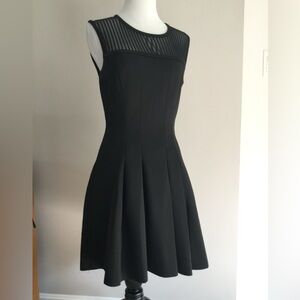 Sans Souci Black Mini Dress with Sheer Stripes